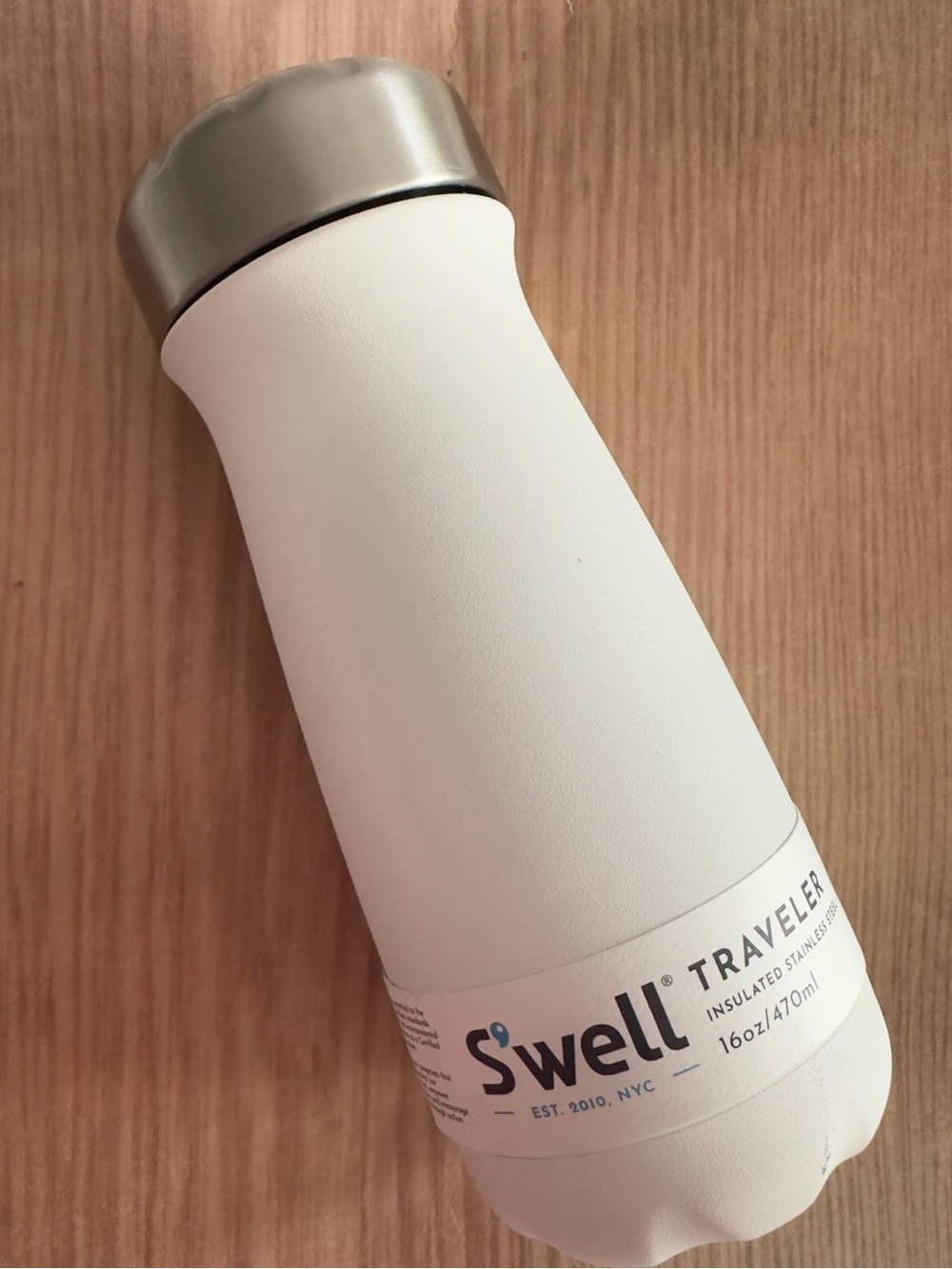 S'well Traveler 16oz Insulated Bottle in White